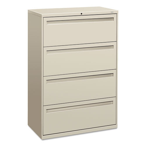 Image of HON® Brigade 700 Series Lateral File, 4 Legal/letter-Size File Drawers, Light Gray, 36" X 18" X 52.5"