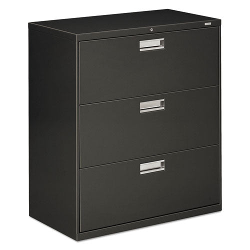 Image of HON® Brigade 600 Series Lateral File, 3 Legal/letter-Size File Drawers, Charcoal, 36" X 18" X 39.13"