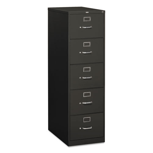Image of HON® 310 Series Vertical File, 5 Legal-Size File Drawers, Charcoal, 18.25" X 26.5" X 60"