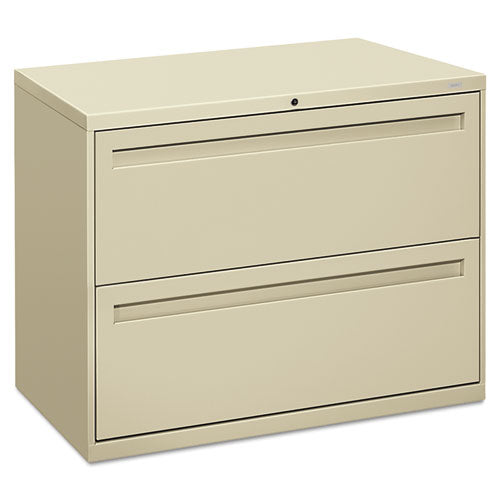 Image of HON® Brigade 700 Series Lateral File, 2 Legal/letter-Size File Drawers, Putty, 36" X 18" X 28"
