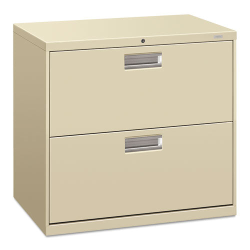 Image of HON® Brigade 600 Series Lateral File, 2 Legal/letter-Size File Drawers, Putty, 30" X 18" X 28"