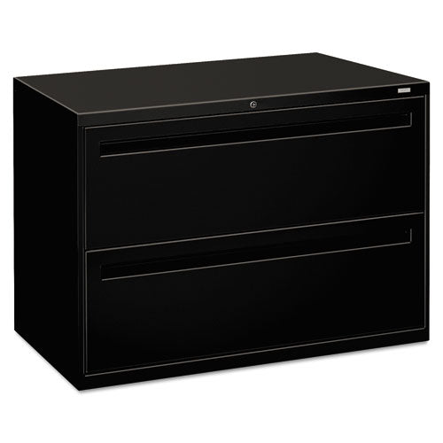 Image of HON® Brigade 700 Series Lateral File, 2 Legal/letter-Size File Drawers, Black, 42" X 18" X 28"