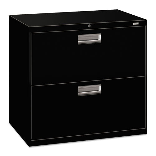 Image of HON® Brigade 600 Series Lateral File, 2 Legal/letter-Size File Drawers, Black, 30" X 18" X 28"