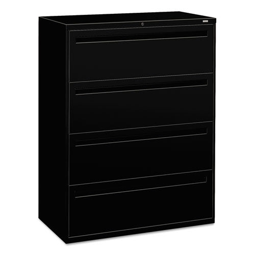 Image of HON® Brigade 700 Series Lateral File, 4 Legal/letter-Size File Drawers, Black, 42" X 18" X 52.5"