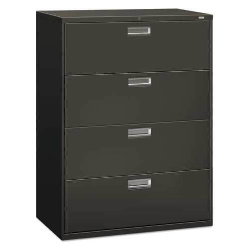 Image of HON® Brigade 600 Series Lateral File, 4 Legal/letter-Size File Drawers, Charcoal, 42" X 18" X 52.5"