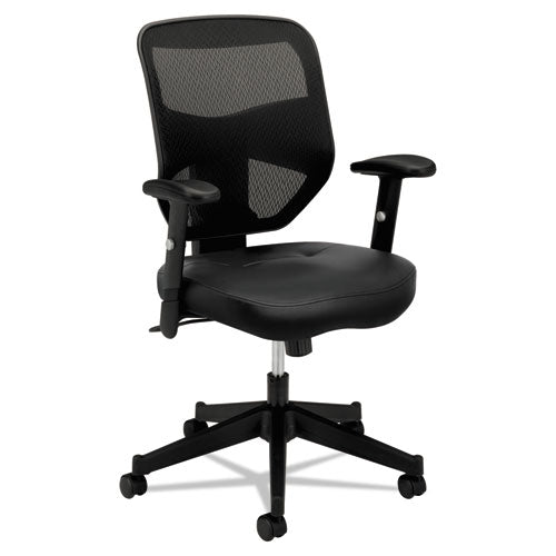 Image of HON® Vl531 Mesh High-Back Task Chair With Adjustable Arms, Supports Up To 250 Lb, 18" To 22" Seat Height, Black