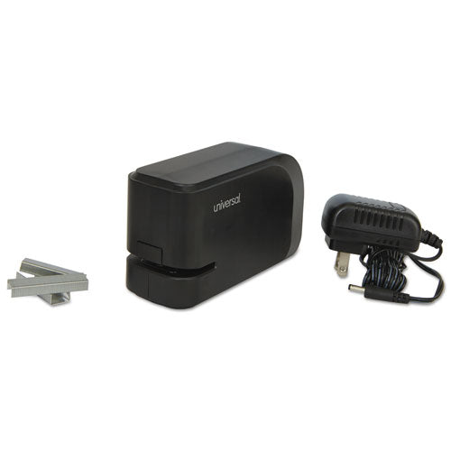 Image of Universal® Half-Strip Electric Stapler With Staple Channel Release Button, 20-Sheet Capacity, Black