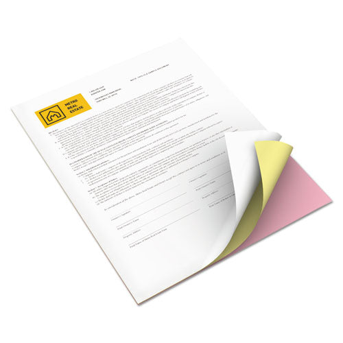 Image of xerox Revolution Carbonless 3-Part Paper, 8.5 x 11, Pink/Canary/White, 5,010/Carton