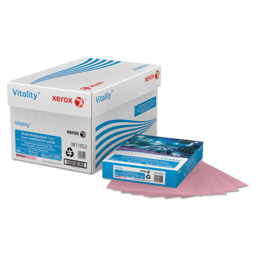 Image of xerox Multipurpose Pastel Colored Paper, 20 lb Bond Weight, 8.5 x 11, Pink, 500/Ream