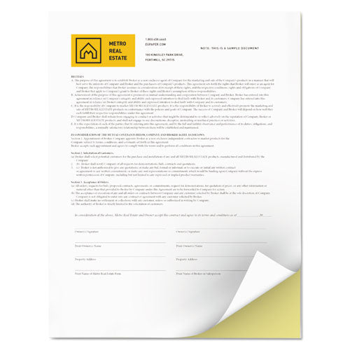 Image of xerox Vitality Multipurpose Carbonless 2-Part Paper, 8.5 x 11, Canary/White, 5,000/Carton