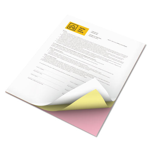 Image of xerox Revolution Carbonless 3-Part Paper, 8.5 x 11, Pink/Canary/White, 5,010/Carton