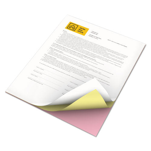 Image of xerox Vitality Multipurpose Carbonless 3-Part Paper, 8.5 x 11, Pink/Canary/White, 5,010/Carton