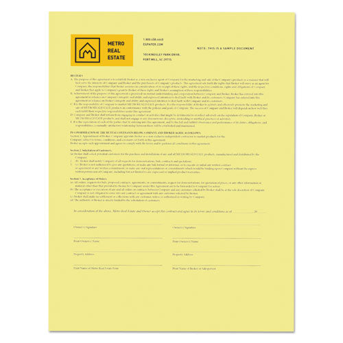 Image of xerox Revolution Digital Carbonless Paper, 1-Part, 8.5 X 11, Canary, 500/ream