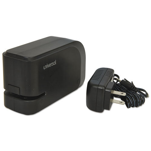 Image of Universal® Half-Strip Electric Stapler With Staple Channel Release Button, 20-Sheet Capacity, Black