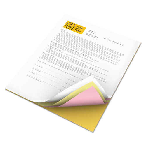 Image of xerox Vitality Multipurpose Carbonless 4-Part Paper, 8.5 x 11, Goldenrod/Pink/Canary/White, 5,000/Carton