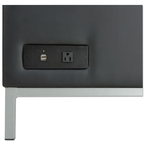 Image of Alera® Alera QUB Series Armless L Sectional, Charging Station Center Seat, AC Outlet, (2) USB Ports, 26.38" x 26.38" x 30.5", Black
