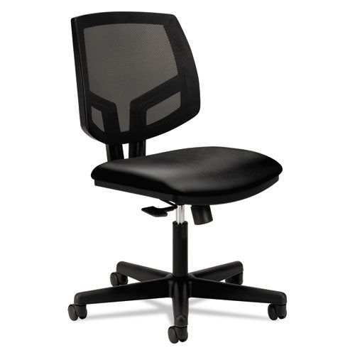 Image of HON® Volt Series Mesh Back Leather Task Chair, Supports Up To 250 Lb, 18.25" To 22" Seat Height, Black