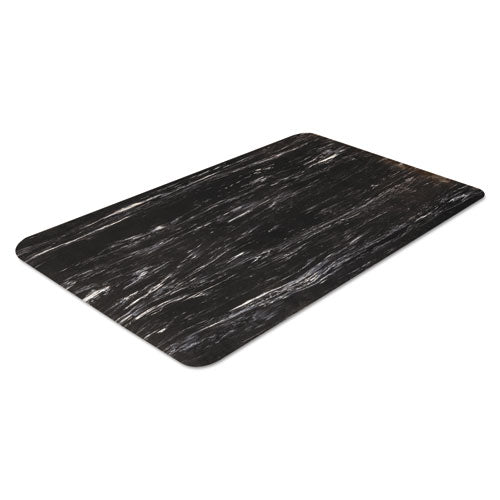 Image of Crown Cushion-Step Marbleized Rubber Mat, 24 x 36, Black