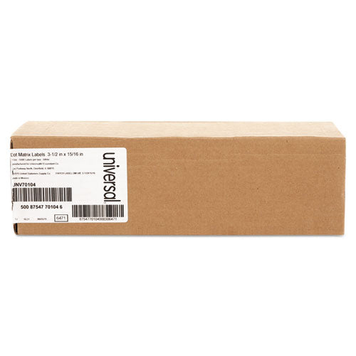 Image of Universal® Dot Matrix Printer Labels, Dot Matrix Printers, 0.94 X 3.5, White, 5,000/box