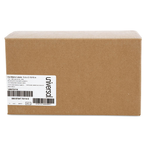 Image of Universal® Dot Matrix Printer Labels, Dot Matrix Printers, 2.94 X 5, White, 3,000/box