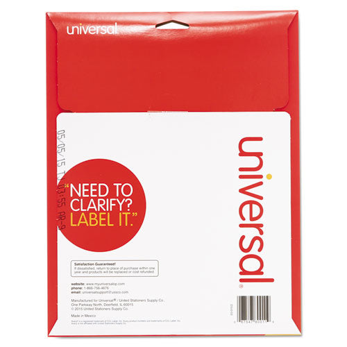 Image of Universal® Self-Adhesive Permanent File Folder Labels, 0.66 X 3.44, White, 30/sheet, 25 Sheets/box