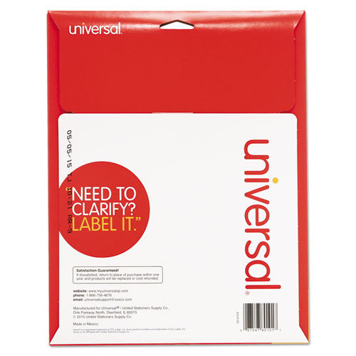 Image of Universal® White Labels, Inkjet/laser Printers, 1 X 2.63, White, 30/sheet, 25 Sheets/pack