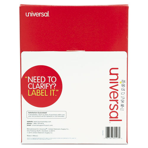 Image of Universal® White Labels, Inkjet/laser Printers, 2 X 4, White, 10/sheet, 100 Sheets/box