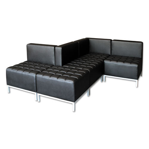 Image of Alera® Alera QUB Series Armless L Sectional, Charging Station Center Seat, AC Outlet, (2) USB Ports, 26.38" x 26.38" x 30.5", Black