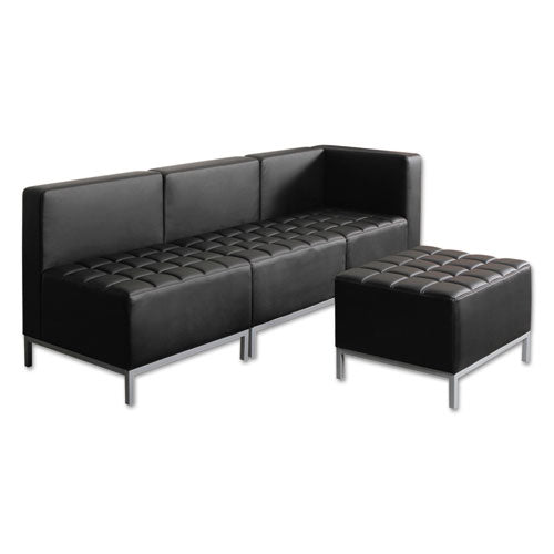 Image of Alera® Alera QUB Series Armless L Sectional, Charging Station Center Seat, AC Outlet, (2) USB Ports, 26.38" x 26.38" x 30.5", Black
