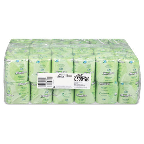 Image of Marcal PRO 100% Recycled 2-Ply Bath Tissue, Septic Safe, 2-Ply, White, 500 Sheets/Roll, 48 Rolls/Carton