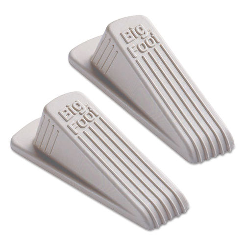 Image of Master Caster® Big Foot Doorstop, No Slip Rubber Wedge, 2.25w X 4.75d X 1.25h, Beige, 2/pack