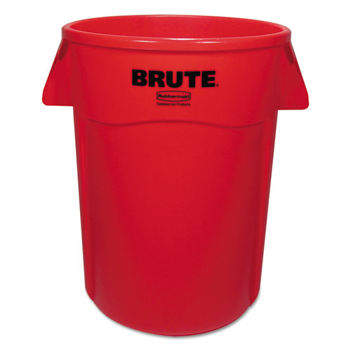 Image of Rubbermaid® Commercial Vented Round Brute Container, 44 gal, Plastic, Red