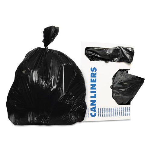 Image of Heritage Linear Low-Density Can Liners, 30 Gal, 0.5 Mil, 30" X 36", Black, 250/carton