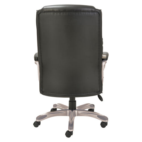 Image of Alera® Alera Veon Series Executive High-Back Bonded Leather Chair, Supports Up To 275 Lb, Black Seat/back, Graphite Base