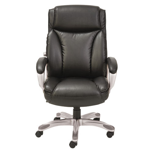 Image of Alera® Alera Veon Series Executive High-Back Bonded Leather Chair, Supports Up To 275 Lb, Black Seat/back, Graphite Base