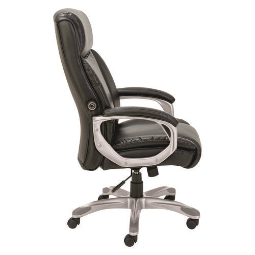 Image of Alera® Alera Veon Series Executive High-Back Bonded Leather Chair, Supports Up To 275 Lb, Black Seat/back, Graphite Base