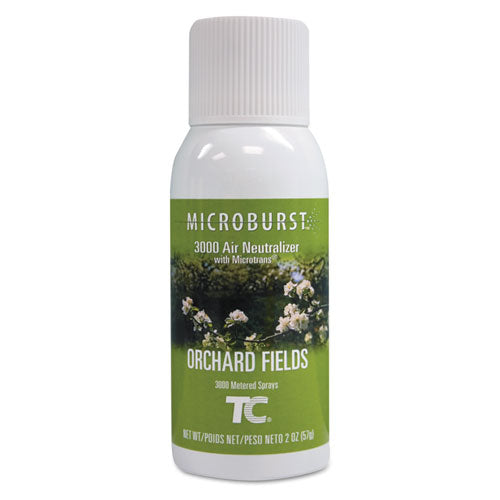 Image of Rubbermaid® Commercial Microburst 3000 Refill, Orchard Fields, 2 Oz Aerosol Spray, 12/carton
