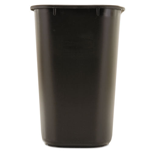 Image of Rubbermaid® Commercial Deskside Plastic Wastebasket, 7 gal, Plastic, Black