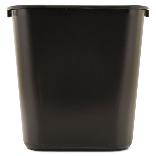 Image of Rubbermaid® Commercial Deskside Plastic Wastebasket, 7 gal, Plastic, Black