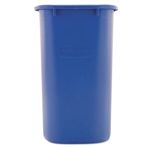 Image of Rubbermaid® Commercial Deskside Recycling Container, Medium, 28.13 qt, Plastic, Blue