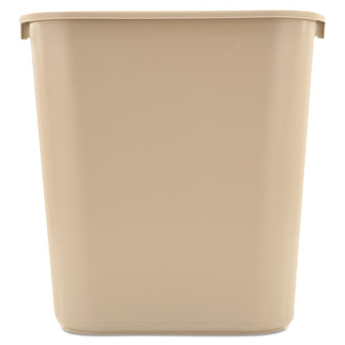 Image of Rubbermaid® Commercial Deskside Plastic Wastebasket, 7 gal, Plastic, Beige