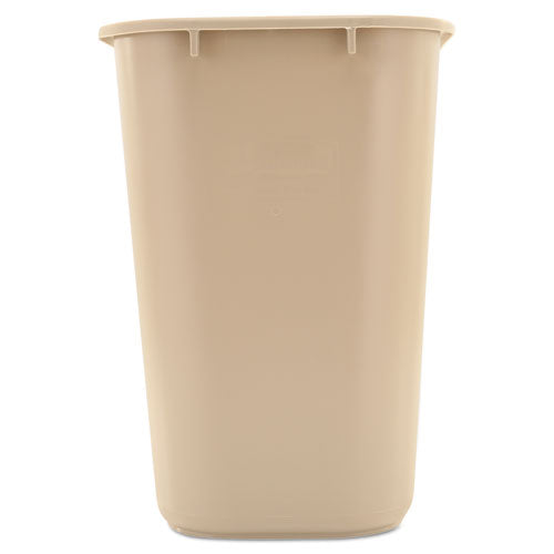 Image of Rubbermaid® Commercial Deskside Plastic Wastebasket, 7 gal, Plastic, Beige