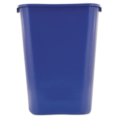 Image of Rubbermaid® Commercial Deskside Recycling Container with Symbol, Large, 41.25 qt, Plastic, Blue