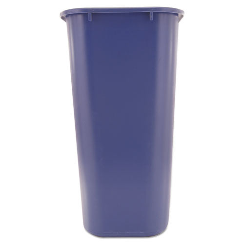 Image of Rubbermaid® Commercial Deskside Recycling Container with Symbol, Large, 41.25 qt, Plastic, Blue