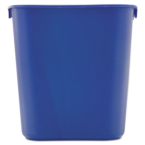 Image of Rubbermaid® Commercial Deskside Recycling Container, Small, 13.63 qt, Plastic, Blue