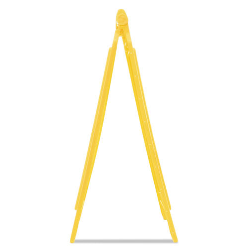 Image of Rubbermaid® Commercial Multilingual "Caution" Floor Sign, 11 x 12 x 25, Bright Yellow