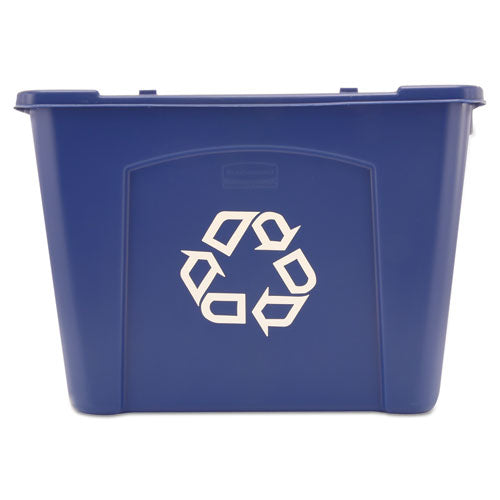 Image of Rubbermaid® Commercial Stacking Recycle Bin, 14 gal, Polyethylene, Blue