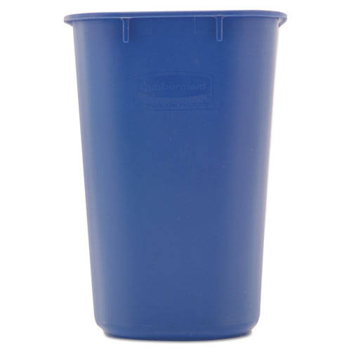 Image of Rubbermaid® Commercial Deskside Recycling Container, Small, 13.63 qt, Plastic, Blue