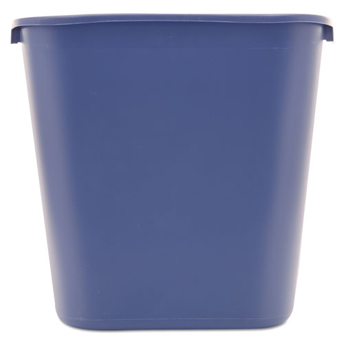Image of Rubbermaid® Commercial Deskside Recycling Container, Medium, 28.13 qt, Plastic, Blue