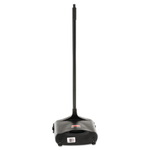 Image of Rubbermaid® Commercial Lobby Pro Upright Dustpan With Wheels, 12.5w X 37h, Polypropylene With Vinyl Coat, Black